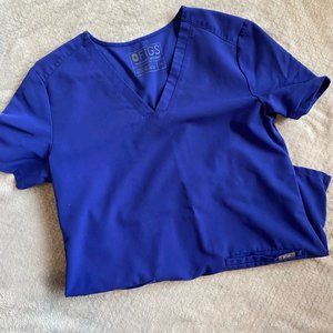 Figs Deep Royal Blue Casma Three-Pocket Scrub Top in X Small